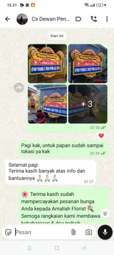 Testimonial Papan Bunga Pernikahan demang lebar daun