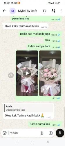 Testimonial Buket Bunga demang lebar daun