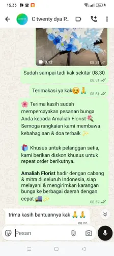 Testimonial Standing Flower demang lebar daun
