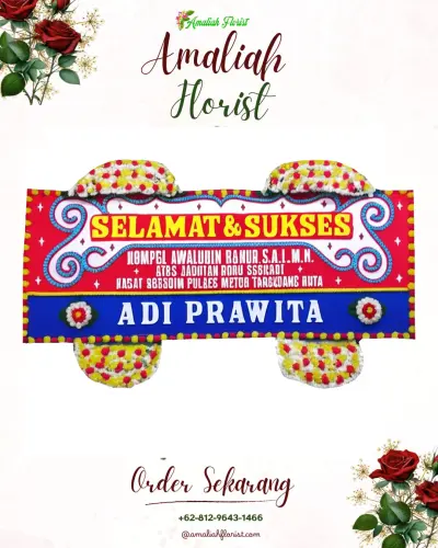 Karangan Bunga Ucapan Selamat demang lebar daun